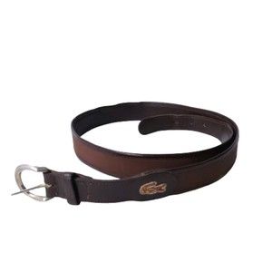 Lacoste 2115 Brown Leather Belt with Fabric 36/90